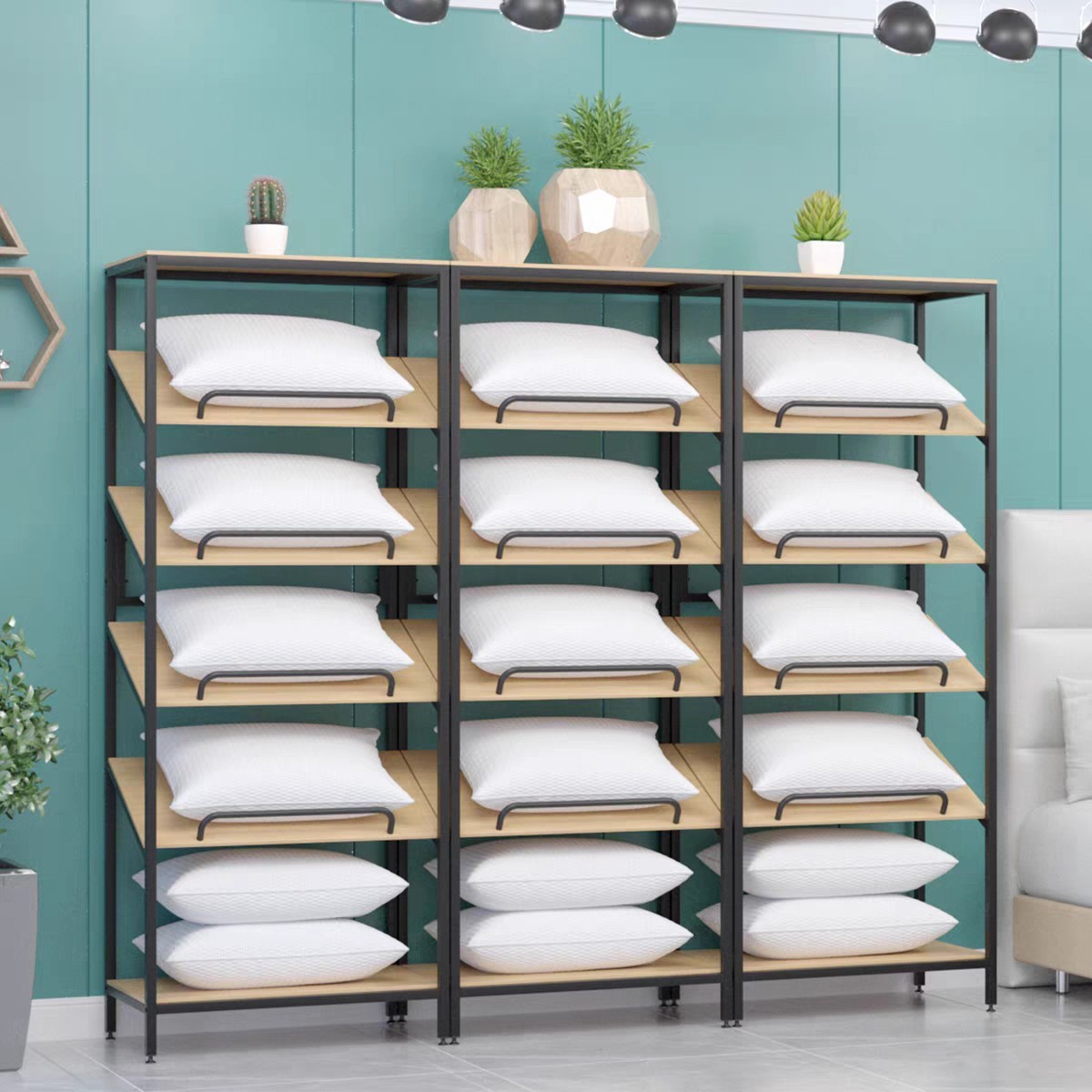 Home Textile Store Shelf Pillo - Home Textiles Exhibition ulasan dan harga