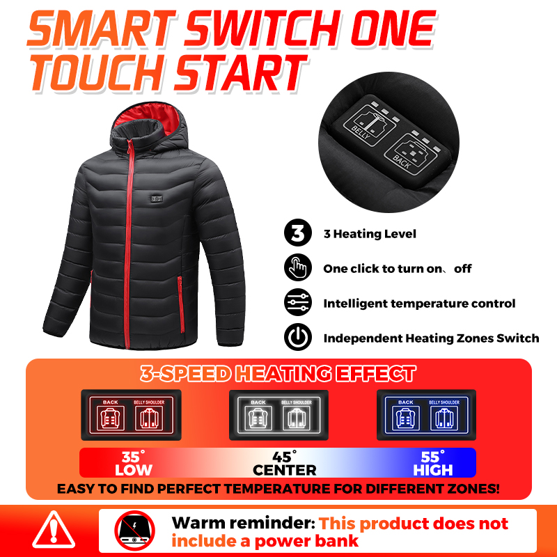 Smart Heated Coat 11 Zones Lig - Heated Pad Electric ulasan dan harga