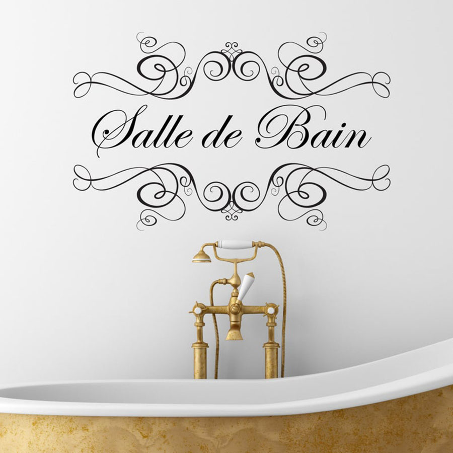 Salle De Bain Wall Sticker Fre - Home Textiles France ulasan dan harga